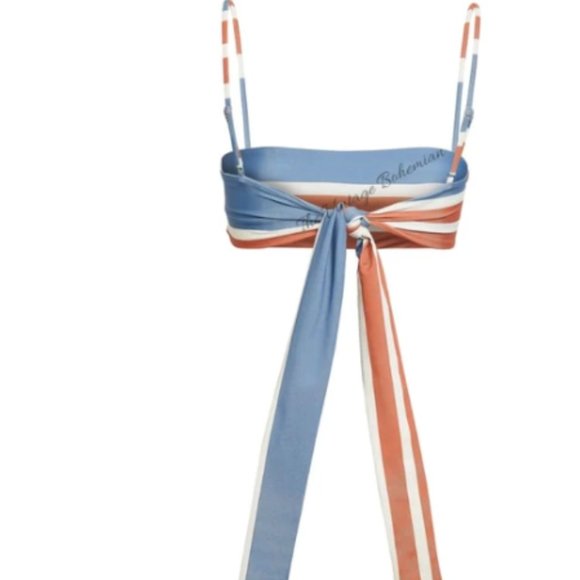 Same Skin NWT Bandeau Top Camel/Slate/Cream - Picture 3 of 3